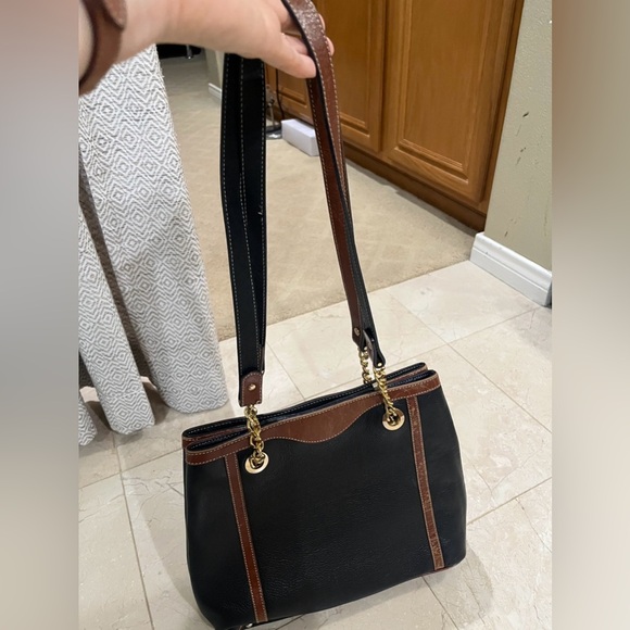 AUTHENTIC Vintage Bally Bag Brown and Black Leather with gold hardware - Picture 3 of 7